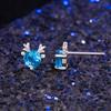 Korean Blue Diamond Elk Antler Earrings for Women - Hot Douyin Crystal Jewelry