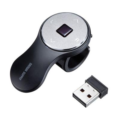 Беспроводная USB-мышь-кольцо Sanwa Supply, перезаряжаемая, маленькая, 1200 dpi, черная MA-RING2BK