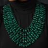 Green Multistrand Necklace Set, Green Stone Necklace Set, Jaipuri Green Emerald Stone Necklace, Green Jaipuri Indian Bridal Jewellery