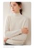 Women's 100% Pure Cashmere Soft Knit Sweater, Half-High Neck, Loose, Skin-Friendly, Slimming Base Layer