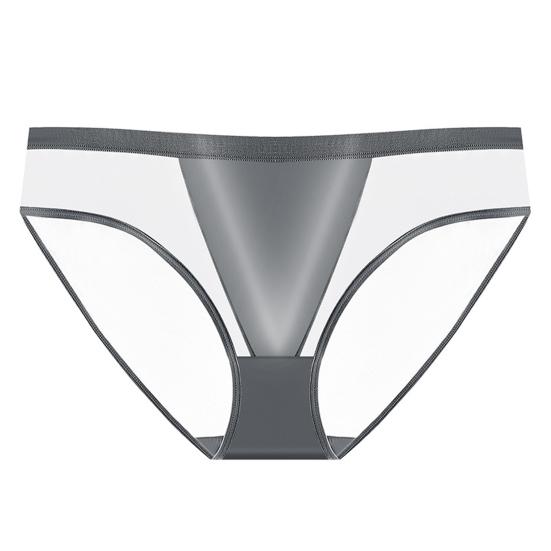 Женские трусики с высокой талией из ледяного шелка, кружевные однотонные открытые эластичные мягкие антисептические влагоотводящие женские трусы, трусы