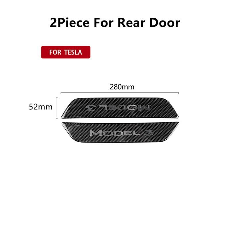 Пороговая полоса из углеродного волокна для Tesla Model 3, защитная полоса для порога, наклейки, украшение на педаль приветствия автомобиля