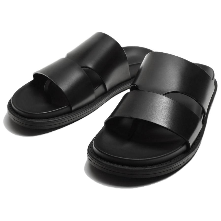 Zara Minimalist Non-Slip Slide Sandals Men Footwear Black 12763420800-35