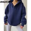 Autumn Winter Women's Sweatshirt Solid Color Long Sleeve Hooded Solid Color Loose Hoodie On Women