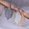 Серьги-подвески в форме листа дерева, из сплава, полые, блестящие, на крючках, модная бижутерия для свадьбы