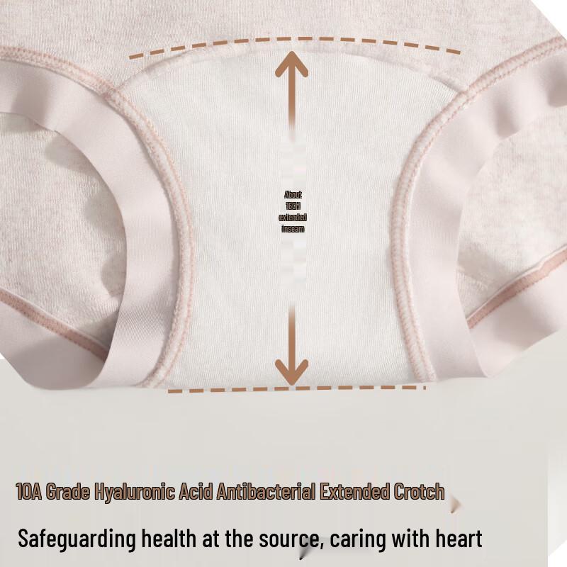 FENTENGCARE Women's 3-Pack Antibacterial High-Waist Cotton Boxer Briefs