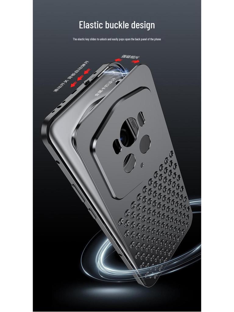 Honor Magic6 Pro Porsche Aluminum Alloy Case with Heat Dissipation & Metal Snap Button