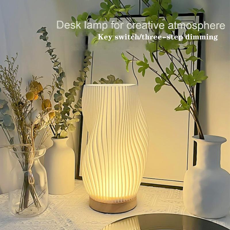 Французский Крем стиль 3D Настольная лампа Деревянное основание Регулируемая Прикроватная настольная лампа Ночник Для Гостиной Комнаты Предметы для украшения