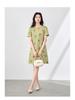 Tencel Linen A-line Dress with Butterfly Embroidery - French Style Slimming Fit for Women