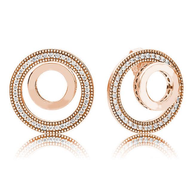 Серьги из стерлингового серебра 925 пробы Allure Of Faith Signature Circles Moments, очаровательные серьги-кольца с двойным кольцом для женщин, модные украшения