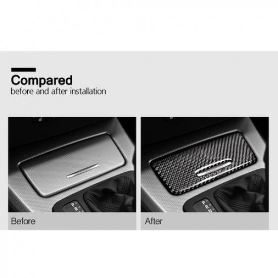 Soft Carbon Fiber Car Center Storage Box Cover Trim For BMW 3 E90 2005-2012 LB