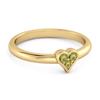 Peridot Heart Cluster Ring - Sterling Silver Gold Vermeil