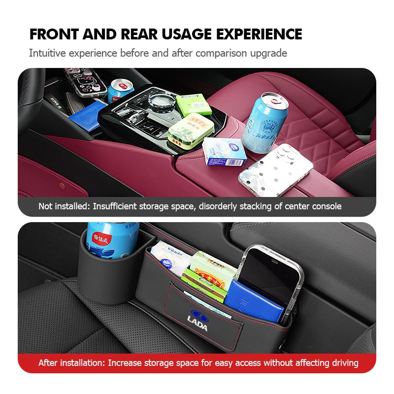 Car Seat Gap Filling Bag Water Cup Storage Box Accessories For Lada Vesta Granta Vesta Niva 4X4 Largus Vaz Samara 2110 WW35