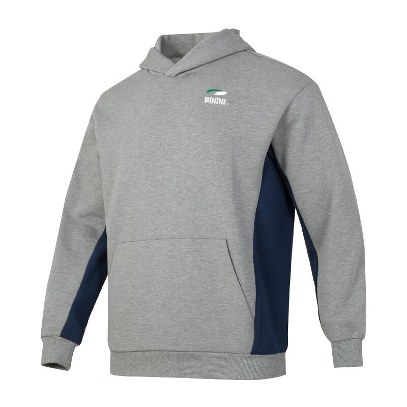 Puma Логотип мода бег тренировочный повседневный толстовка с капюшоном американский винтажный толстовка мужские толстовки серый 628142-53