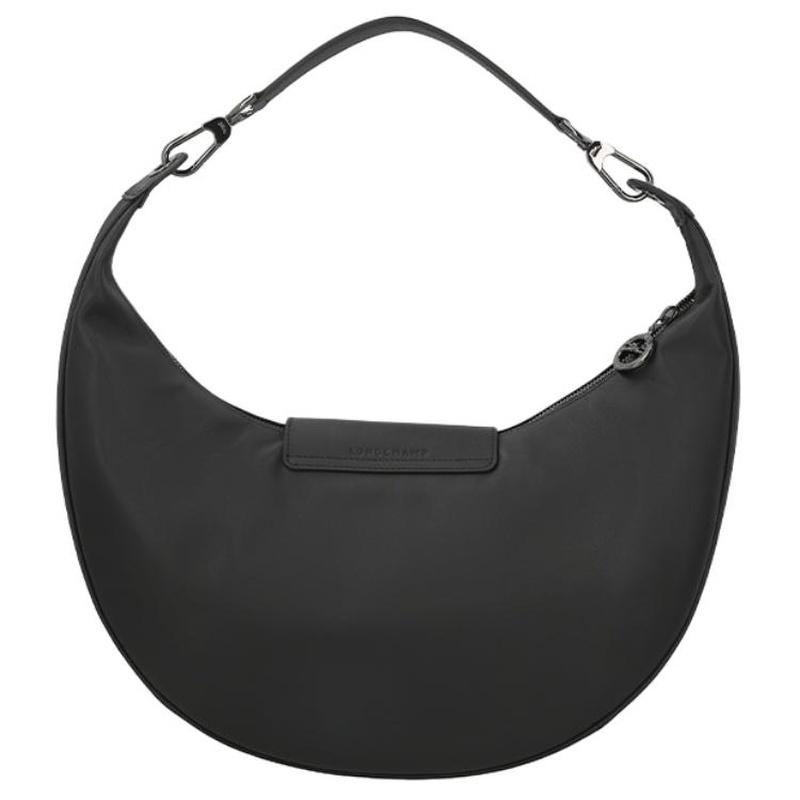 Longchamp Le Pliage Xtra темно-серебристая металлическая фурнитура застежка-молния кожаная сумка через плечо большого размера женская черная 10338987001
