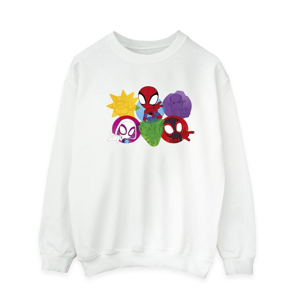 Marvel Mens Spidey And His Amazing Friends Faces Sweatshirt