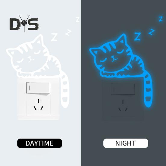 Простая в использовании наклейка с мультяшным переключателем, не выцветающая, уникальные настенные художественные наклейки, наклейка на переключатель