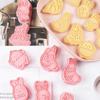 Формочки для печенья Little Rabbit Theme Easter, 3D Frostbite Flip, сахарный пластиковый пресс для печенья, DIY-резак для выпечки