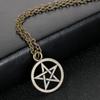 Men Fashion Vintage Lucifer Necklace Retro Pentagram Pendant Satan Sign