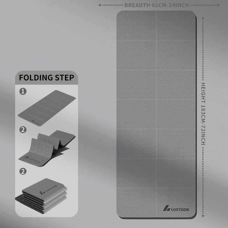 1 шт. Экологичный складной коврик для йоги из TPE, двусторонний, нескользящий, удобный для путешествий, для пилатеса и напольных тренировок