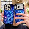 Phone case: 2D flat design, suitable for iPhone 18, 17, 16, 15, 14, 13Pro colorful silver protective case, couple style, glowing dolphin, Christmas an