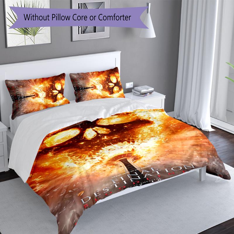 3pcs Final Destination Bloodlines pattern bedding set duvet cover set includes duvet cover &pillowcases, perfect all season bedroom decoration & gift
