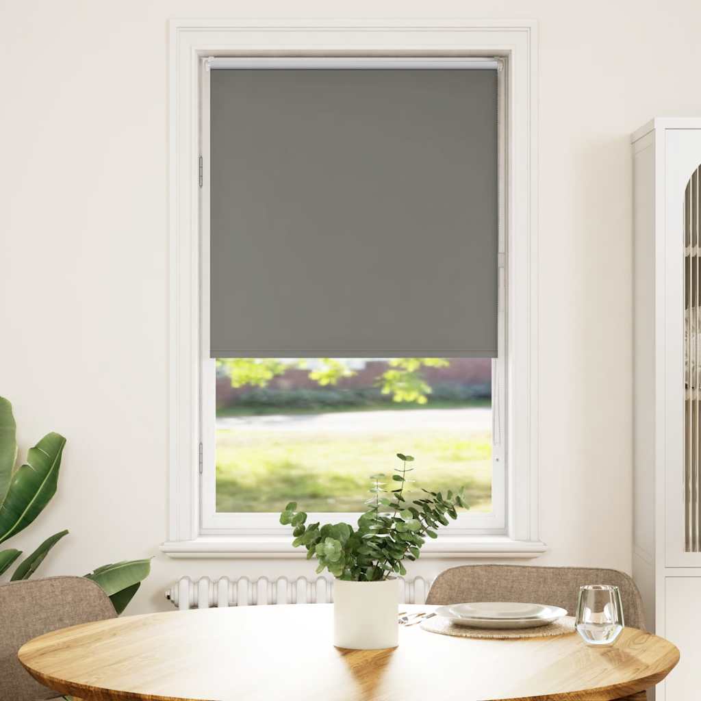Blackout Roller Blind Grey 80x130 cm Fabric Width 75.7 cm Polyester