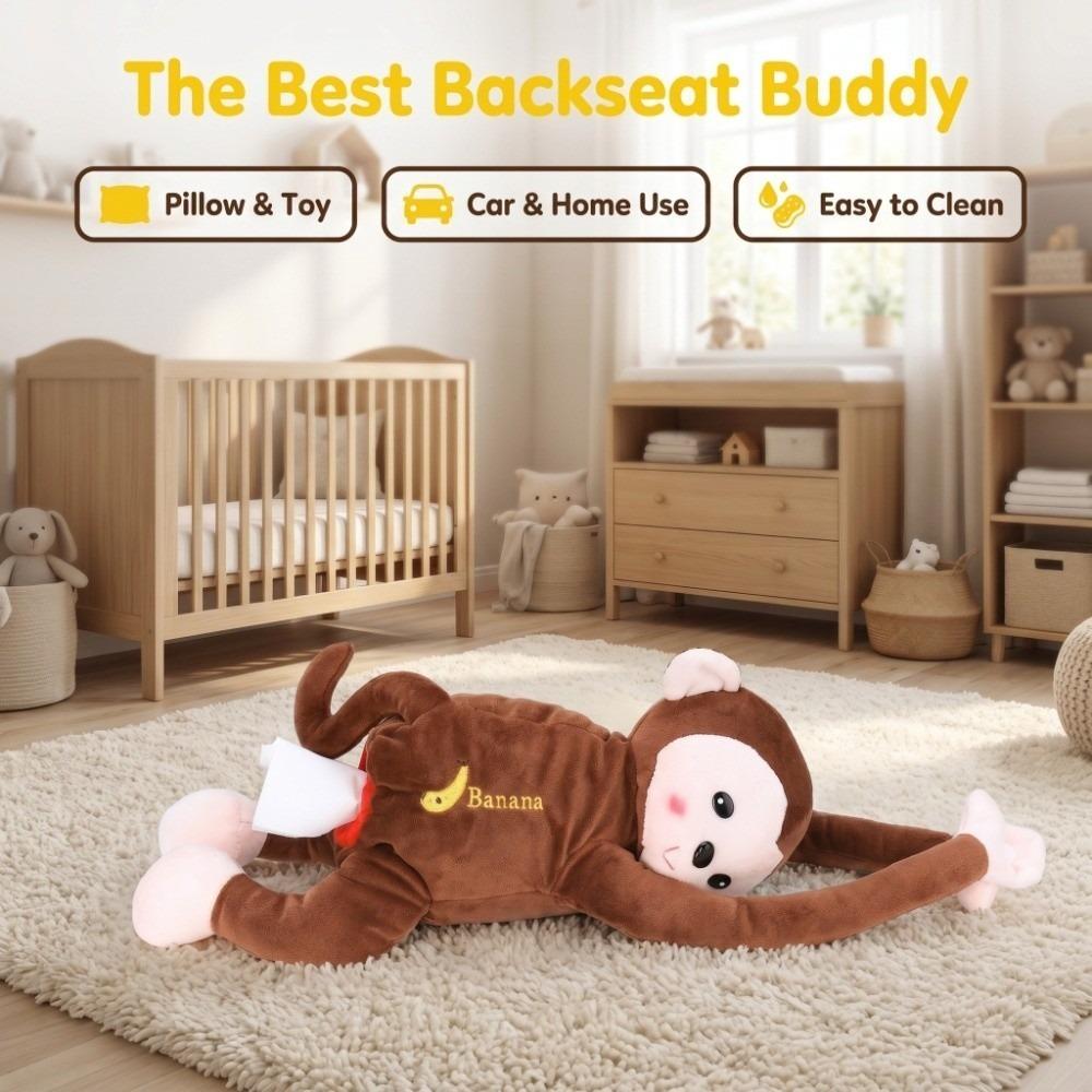 Plush Plush Monkey Tissue Box 50*29cm Cute Car Interior Accessory Family Vehicle Daily Travel Use