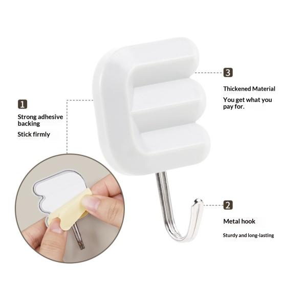 4 шт./набор Крючки для настенного декора в виде букв Настенные крючки «Любовь» Водонепроницаемые самоклеящиеся крючки для ванной комнаты для прихожей, спальни, гостиной