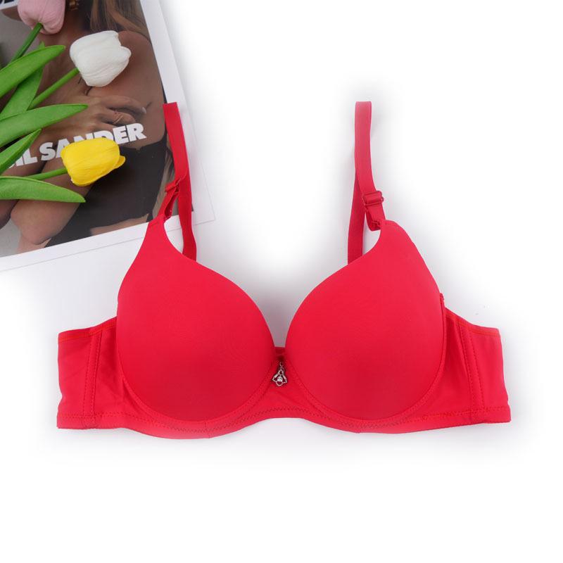 Japanese Style Smooth Seamless Push-Up Bra for Women - Thin Top, Thick Bottom, Solid Color