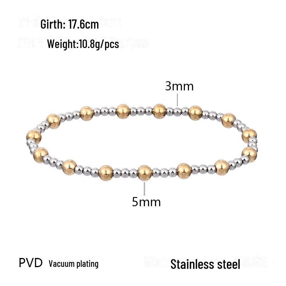 Эластичный браслет из бисера из золота 18 карат, не выцветает, для больших запястий - европейский и американский стиль