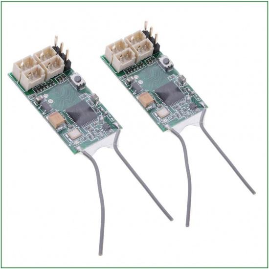 Acxico 2Pcs Mini CM410X 4 Channel DSMX DSM2 Receiver 2.4GHz PPM Port Support JR DX6I