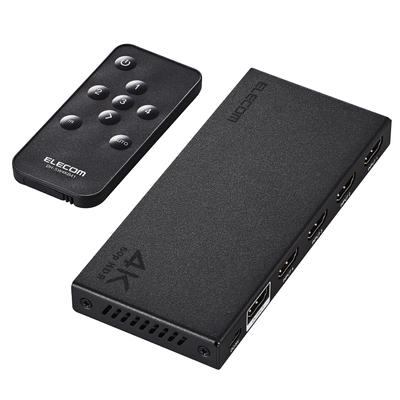 ELECOM HDMI Switcher 4K 60 Гц 4 входа 1 выход с дистанционным управлением для переключения TV Stick и других [доступен автоматический/ручной режим] PS5/4/Nintendo Switch/Fire