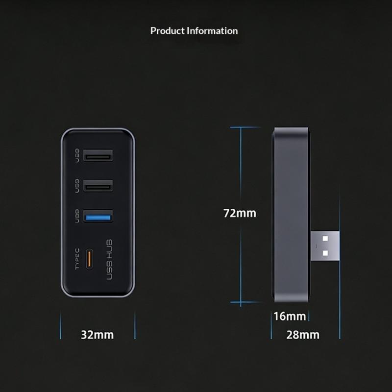 Док-станция USB-хаб 4-в-1 для Model 3 Model Y, для бардачка, для видеорегистратора, флешки, зарядки, передачи данных, игр, музыки
