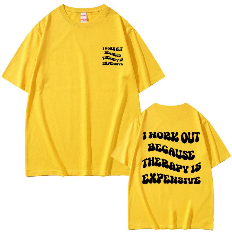 2025 Лето Я Тренируюсь Потому Что Терапия Дорогая Накладка На Насос Фитнес Тренажерный Зал Пауэрлифтинг Тренировка Бодибилдинг Футболка Y2k