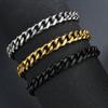 1Pcs Stainless Steel Bracelets for Men Blank Color Punk Curb Cuban Link Chain Bracelets On The Hand Jewelry Gifts