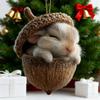 Forest Animal Acorn Ornaments Acrylic Pine Cone Animal Christmas Tree Decoration Rustic Nature-Themed Home Decor for Animal Lovers