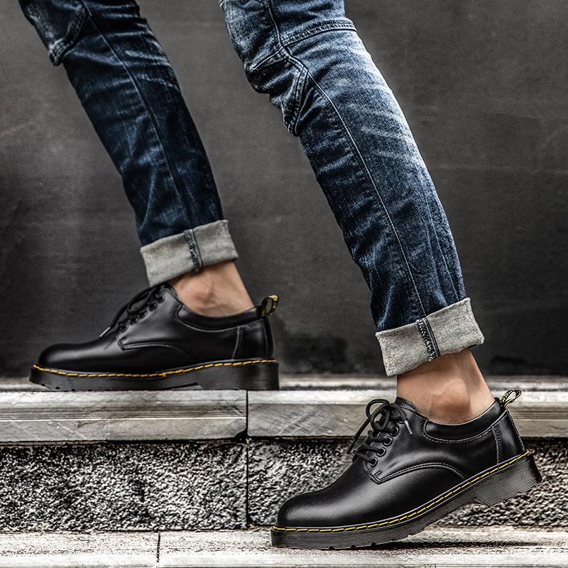 38-48Мужская обувь из натуральной кожи Большой размер Водонепроницаемая уличная обувь Оксфорды Обувь Дерби Мужские броги Кожаная обувь