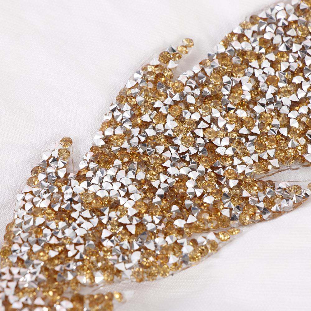 High Quality Motifs Sticker Thermal Transfer Leaves Rhinestone Patches Clothing Accessories Hotfix