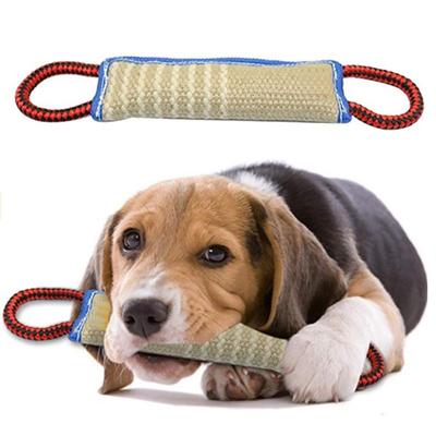 Подушка для укуса собаки Tug Bite, жевательная игрушка для укуса из джута, дрессировка щенков, интерактивная игра