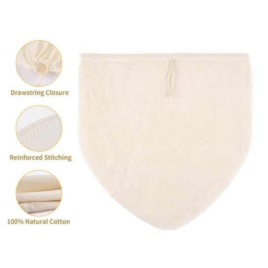 3 шт. мешка для орехового молока, фильтр-мешки с мелкой сеткой для процеживания, многоразовый тканевый мешок для сыра, миндального молока, сока, йогурта, кофе, чая, сито