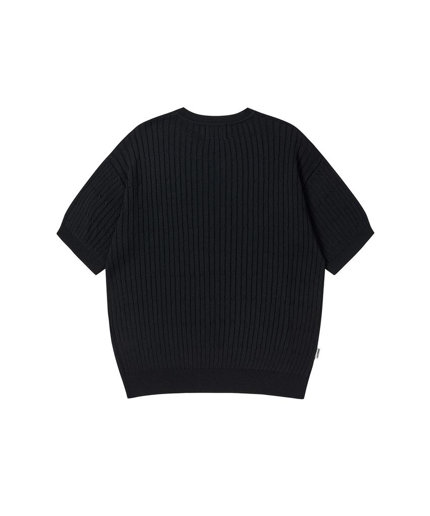NOWANDTOMORROW Essential Half Knit [Black]