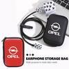 Car Logo EVA Headset Data Cable Holder Headphone Carry Bag For Opel Astra G H J K F Corsa D Zafira B Insignia Mokka Regal