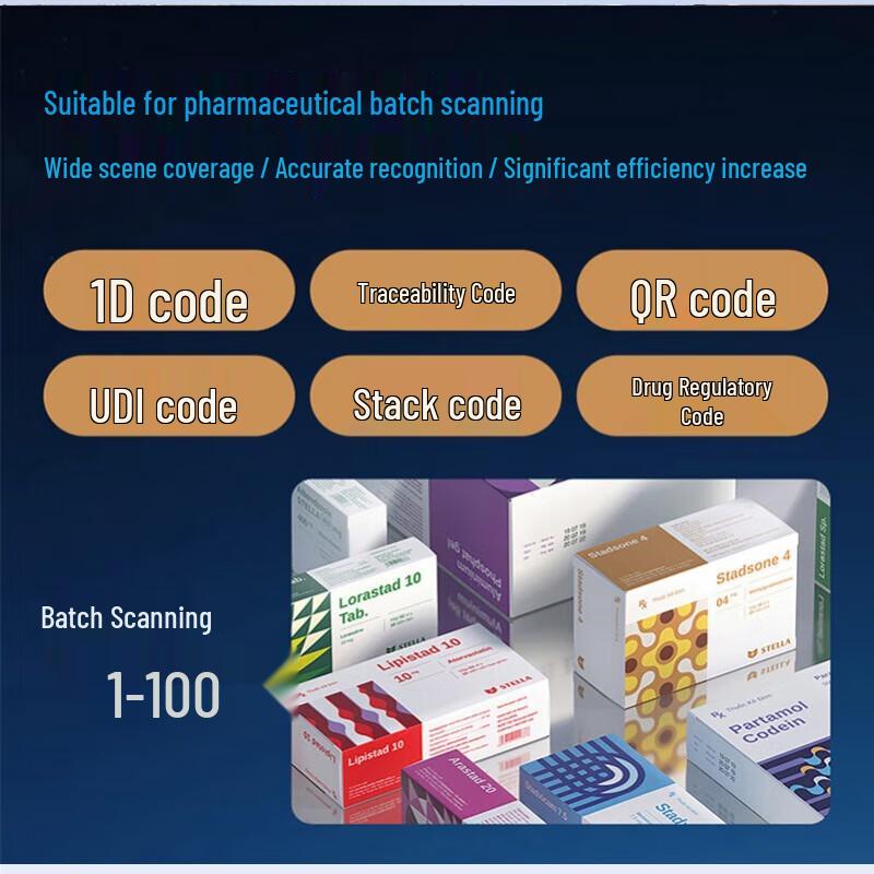 DICOALG Drug Traceability and UDI Code Batch Scanner CN plug (adapter included)