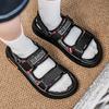Fashionable Two Pairs of Slippers Sandals Totems Adolescent Flat Bottomed Non-slip Comfortable Men Ventilation Leisure Sandals