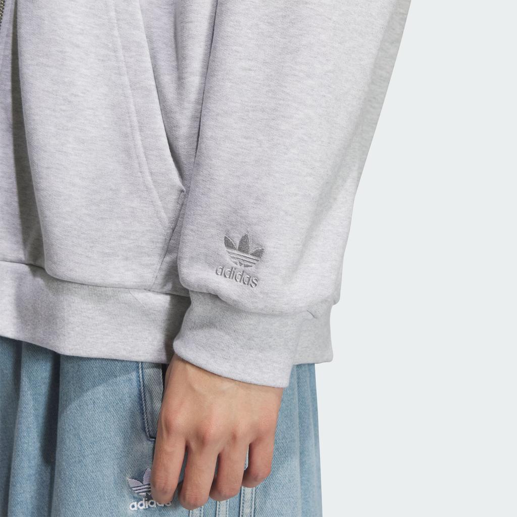 Adidas Originals Jackets Unisex Light Heather Gray Hooded Moderate Soft Shell KG8508