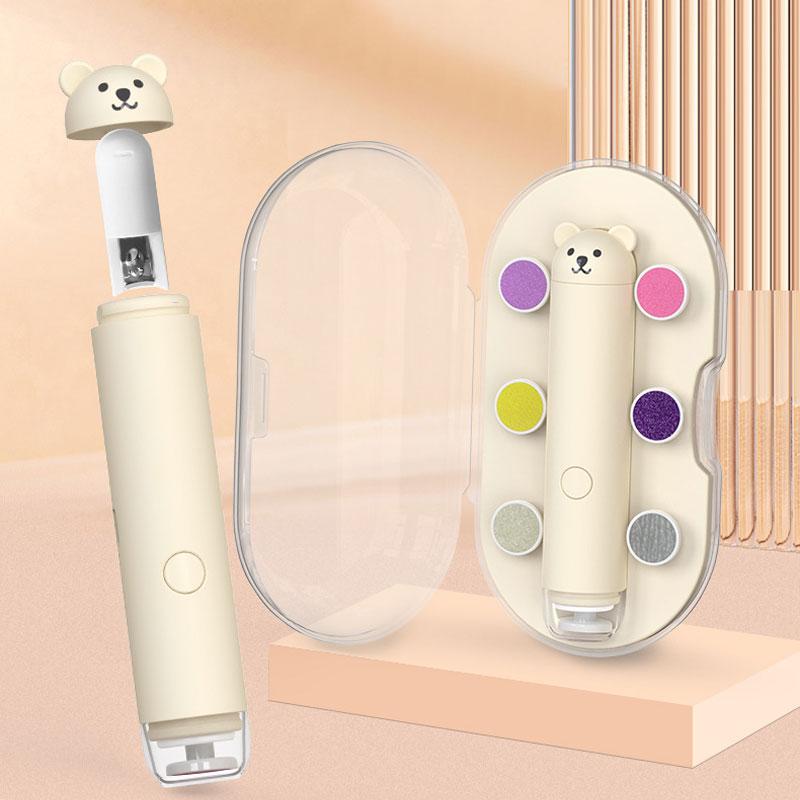 Little Bear Electric Nail Grinder, Electric Nail Polish Remover for Babies, Anti Scratch, Portable Nail Clipper, Nail Trimming