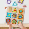 Деревянный пазл Монтессори: Игрушка для сопоставления геометрических фигур для детей 1-3 лет