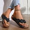 Fashion Fashion Flower Decor Wedges Slippers Women Summer Comfort Non Slip Beach Flip Flops Woman Thick Platform Clip Toe Thong Sandals