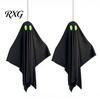 Halloween Party Supplies Hanging Ghost Outdoor Decoration, Spooky Black Fabric with Green Yard Atmosphere Eyes for Outside Tree, Porch, Yard,
